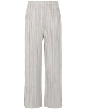 Pleats Please Issey Miyake Pantalon Droit À Design Plissé - Grey