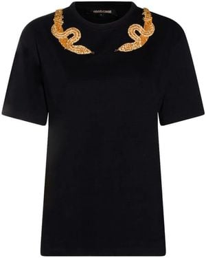 Roberto Cavalli T-Shirt À Ornements - Black