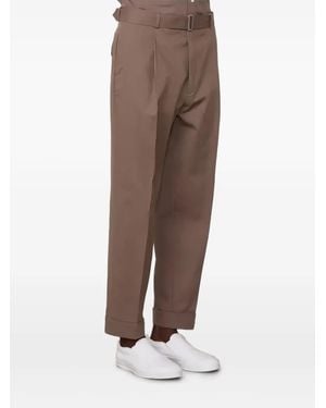 Officine Generale Pantaloni Louis Con Cintura - Marrone