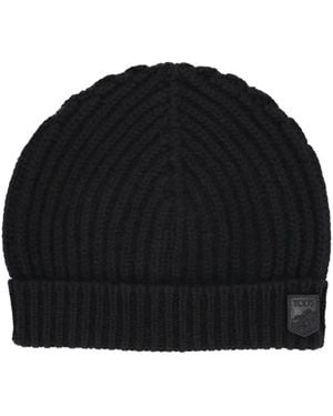 Tod's Ribbed Knit Beanie - Black