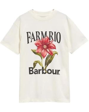 Barbour Farm Rio Wild Flower Oversized Graphic T-Shirt - White