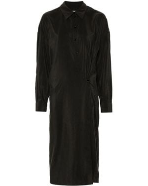 Lemaire Twisted Straight-Collar Dress - Black