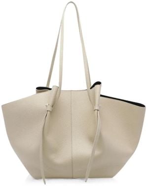 Yuzefi Large Mochi Pebble-Grain Leather Tote Bag - White