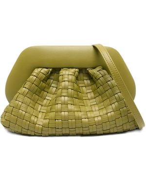 THEMOIRÈ Woven Gathered-Detail Clutch - Green