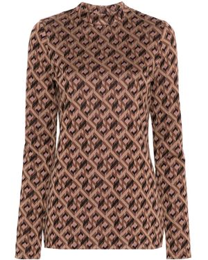 Diane von Furstenberg Top Met Print - Bruin
