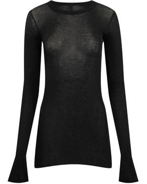 Rick Owens Ribbed Long-Sleeve T-Shirt - Black