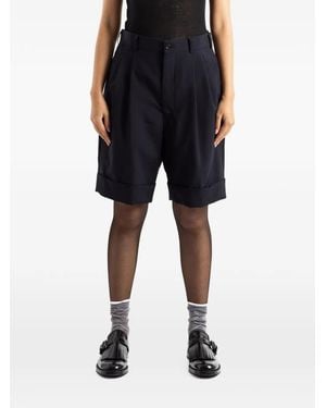 Comme des Garçons Pleated Turn-Up Shorts - Black
