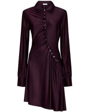 Rabanne Asymmetric Gathered Dress - Purple