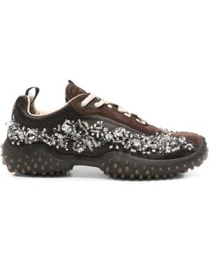 Miu Miu Sneakers Mit Kristallen - Braun