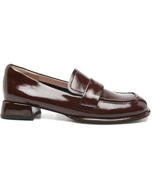 SERGIO MORETTI FIRENZE Patent-Finish Square-Toe Loafers - Brown