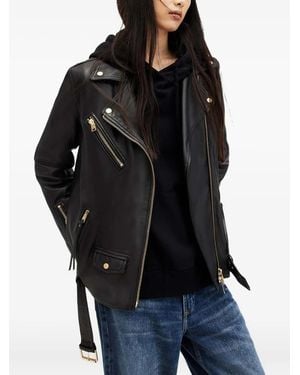 AllSaints Biller Leren Jack - Zwart