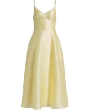 Alberta Ferretti Triple Organza Midi Round Dress - Yellow