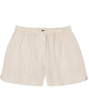 Lacoste Striped Shorts - White