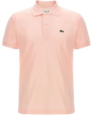 Lacoste Logo-Patch Side-Splits Polo Shirt - Pink