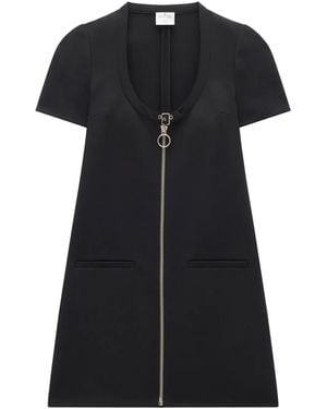 Courreges Holistic Buckle-Detail Twill Dress - Black