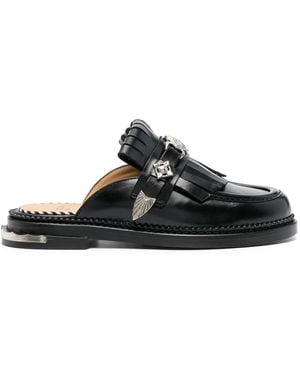 Toga Slippers Con Frange - Nero