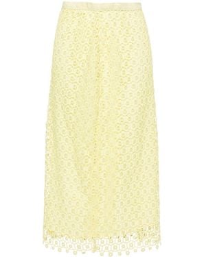 Jonathan Simkhai Karolina Open-Knit Midi Skirt - Yellow