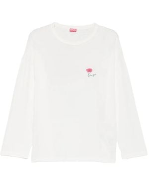 KENZO Tulip Printed T-Shirt - White