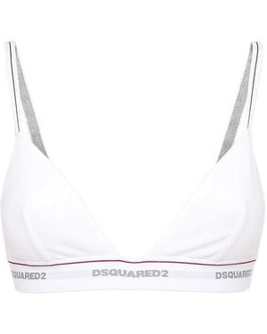DSquared² Logo Triangle-Cup Bra - White