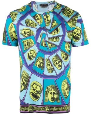 Versace T-Shirt Le Maschere - Blu