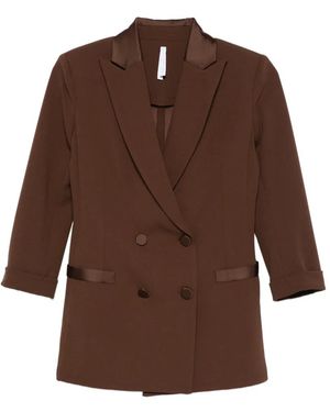 Imperial Double-Breasted Blazer - Brown