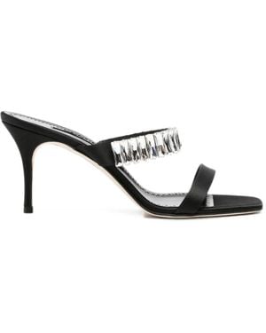 Manolo Blahnik Sakobay Crystal-Embellished Sandals - White