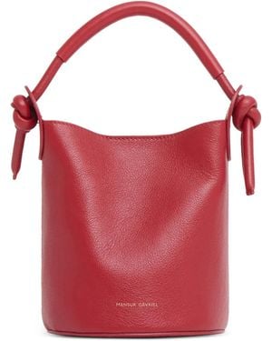 Mansur Gavriel Knot-Details Bucket Bag - Red