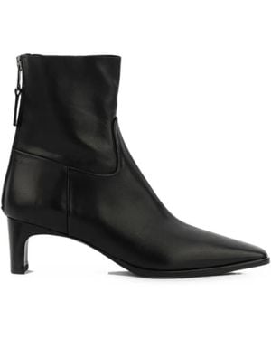 Elena Iachi Pointed-Toe Zip-Back Ankle Boots - Black