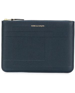 Comme des Garçons Line-Pattern Wallet - Blue