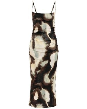 Nanushka Ruched-Detail Midi Dress - White