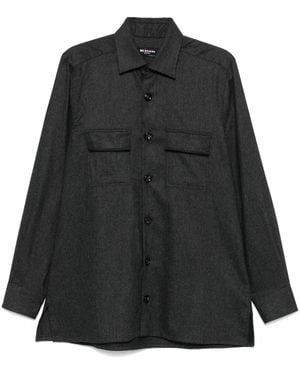 Kiton フランネル シャツ - ブラック
