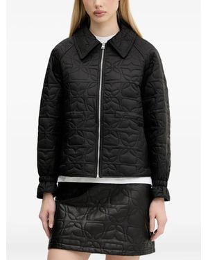 HUGO Floral-Quilted Jacket - Black