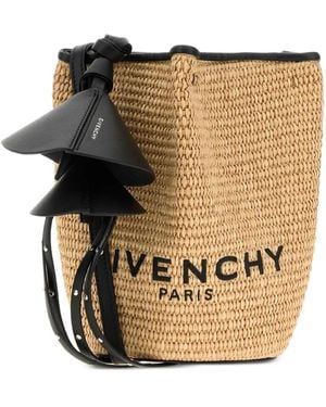 Givenchy Mini Span Logo-Print Bucket Bag - Black