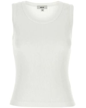 Agolde Poppy Fine-Ribbed Tank Top - White