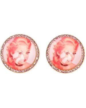 Chopova Lowena Portrait Rhinestoneembellished Hair Clips (Set Of Two) - Pink