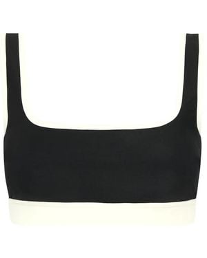 Bondi Born Hayden Contrast-Trim Bikini Top - Black