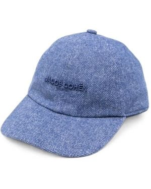 Jacob Cohen Herringbone-Pattern Logo-Embroidered Baseball Cap - Blue