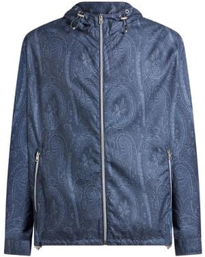 Etro Paisley-Print Jacket - Blue