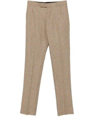 Thom Browne Checked Straight-Leg Trousers - Natural