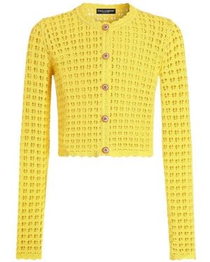 Dolce & Gabbana Crochet Cardigan - Yellow