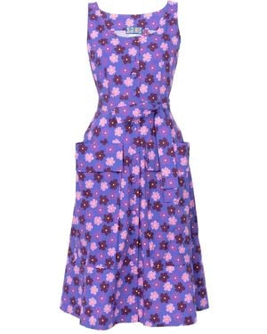LHD Ramatuelle Floral Tie Dress - Purple