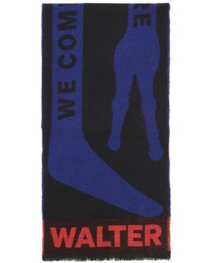 Walter Van Beirendonck Schal Mit Grafischem Print - Blau