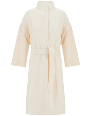 Herno Resort Belted Turtleneck Cardigan - White