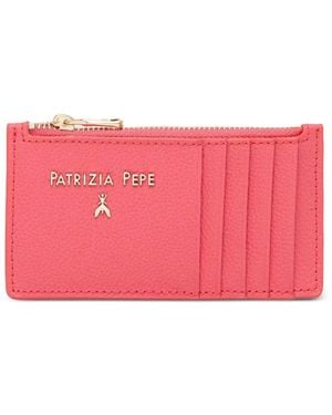 Patrizia Pepe Logo-Lettering Leather Card Holder - Pink