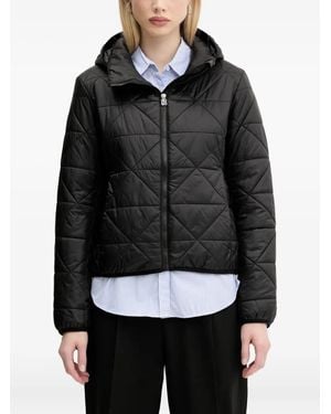 HUGO Quilted Hooded Jacket - Black