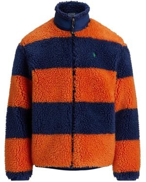 Polo Ralph Lauren ストライプ フリースジャケット - オレンジ