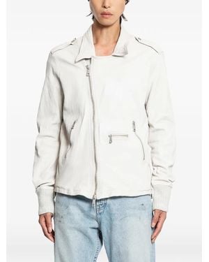 Giorgio Brato Crinkled Biker Jacket - White