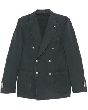 L.B.M. 1911 Double-Breasted Peaked-Lapels Blazer - Blue