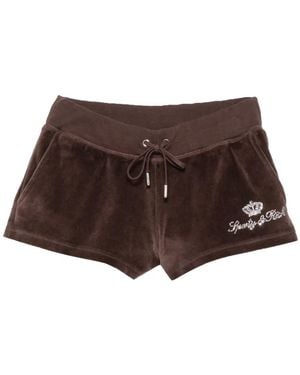 Sporty & Rich X Juicy Couture Rhinestone-Embellished Zip-Up Hoodie - Brown