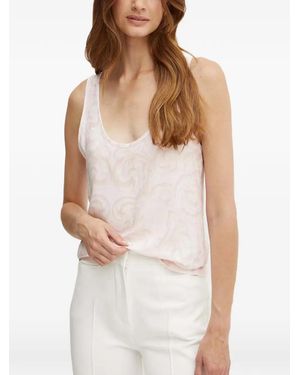 Silvian Heach Patterned Scoop-Neck Blouse - White